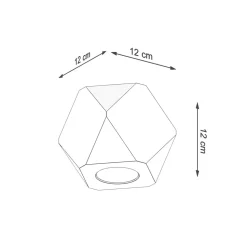 Kleine Deckenleuchte Holz geometrisch H: 12 cm flach GU10