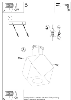 Kleine Deckenleuchte Holz geometrisch H: 12 cm flach GU10