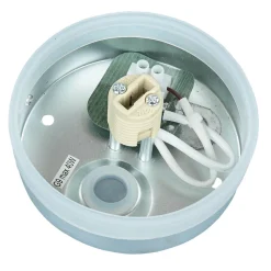 Kleine Deckenleuchte Weiß Schwarz Glasschirm IP44