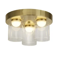 Kleine LED Deckenleuchte Glas Metall Ø30 cm IP44 4000 K