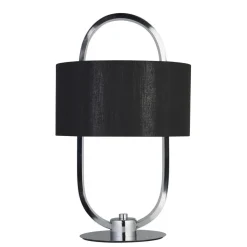 Kleine LED Tischlampe Metall Stoff dimmbar Touch 41 cm