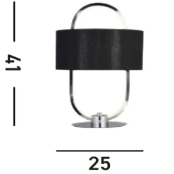 Kleine LED Tischlampe Metall Stoff dimmbar Touch 41 cm