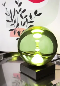 Kleine LED Tischleuchte Schwarz Grün 18 cm 5 W Modern