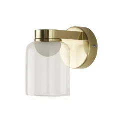 Kleine LED Wandlampe Glasschirm Metall T:16 cm IP44 6 W