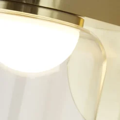 Kleine LED Wandlampe Glasschirm Metall T:16 cm IP44 6 W