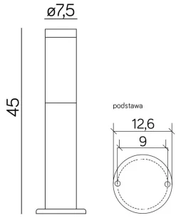 Kleine Pollerleuchte BETULA 45cm Edelstahl IP44