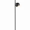 Kleine Stehlampe Metall G9 155 cm hoch in Schwarz Gold
