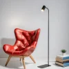 Kleine Stehlampe Schwarz Gold 124cm Modern flexibel