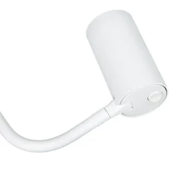 Kleine Stehlampe Weiß 124cm Modern flexibel GU10 Metall