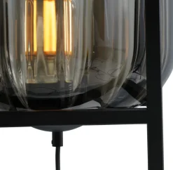 Kleine Stehleuchte Glas Metall 138 cm Schwarz E27