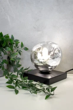 Kleine Tischlampe E14 Schwarz Silber 17,5 cm dekorativ