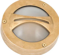 Kleine Wandlampe AGIA Messing Maritim rund IP64 Außen