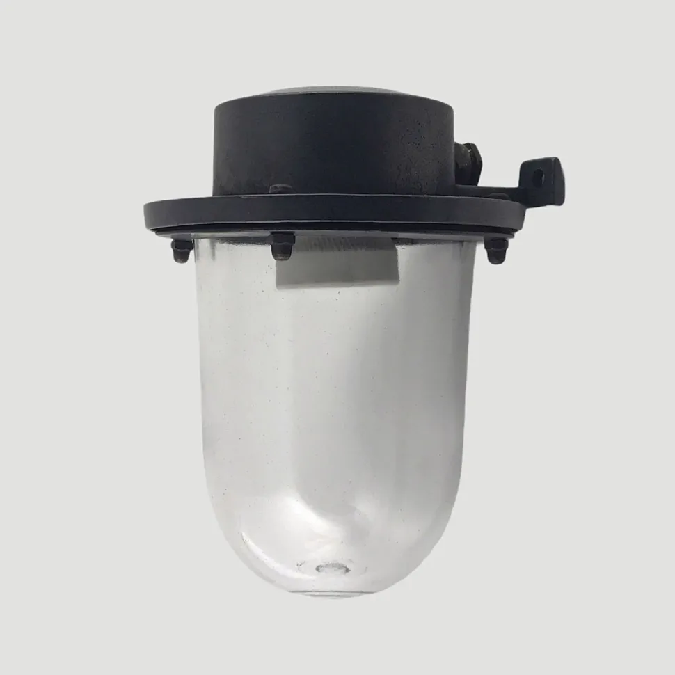 Kleine Wandlampe außen Echt-Messing Glas E27 IP64 18 cm hoch