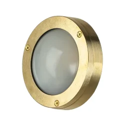 Kleine Wandleuchte AGIA Messing Maritim Ø14cm IP64