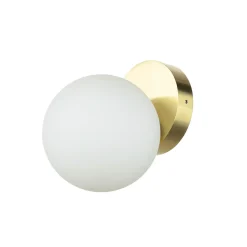 Kleine Wandleuchte rund Kugel Schirm Glas IP44