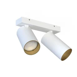 Kleiner Deckenstrahler Weiß Gold L:17-31cm elegant