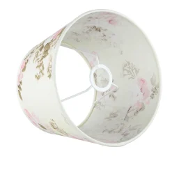 Kleiner Lampenschirm Tischlampe Stoff Blumen E14