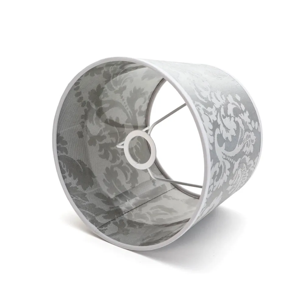 Kleiner Lampenschirm Tischleuchte Stoff Silber