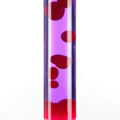 Knallige Lavalampe YVONNE Rot Lila Weiß H:38cm