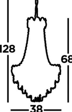 Kristall Kronleuchter Ø 38 cm H: max. 128 cm verstellbar