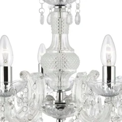 Kristall Kronleuchter Glas Ø 48 cm 5x E14 Klassisch