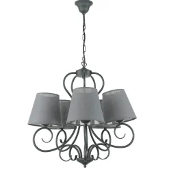 Kronleuchter ABUELA Stoff 5-flmg Landhaus Esstisch