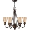 Kronleuchter ANABELL 7 Bronze 6xE27 kürzbar Lampe