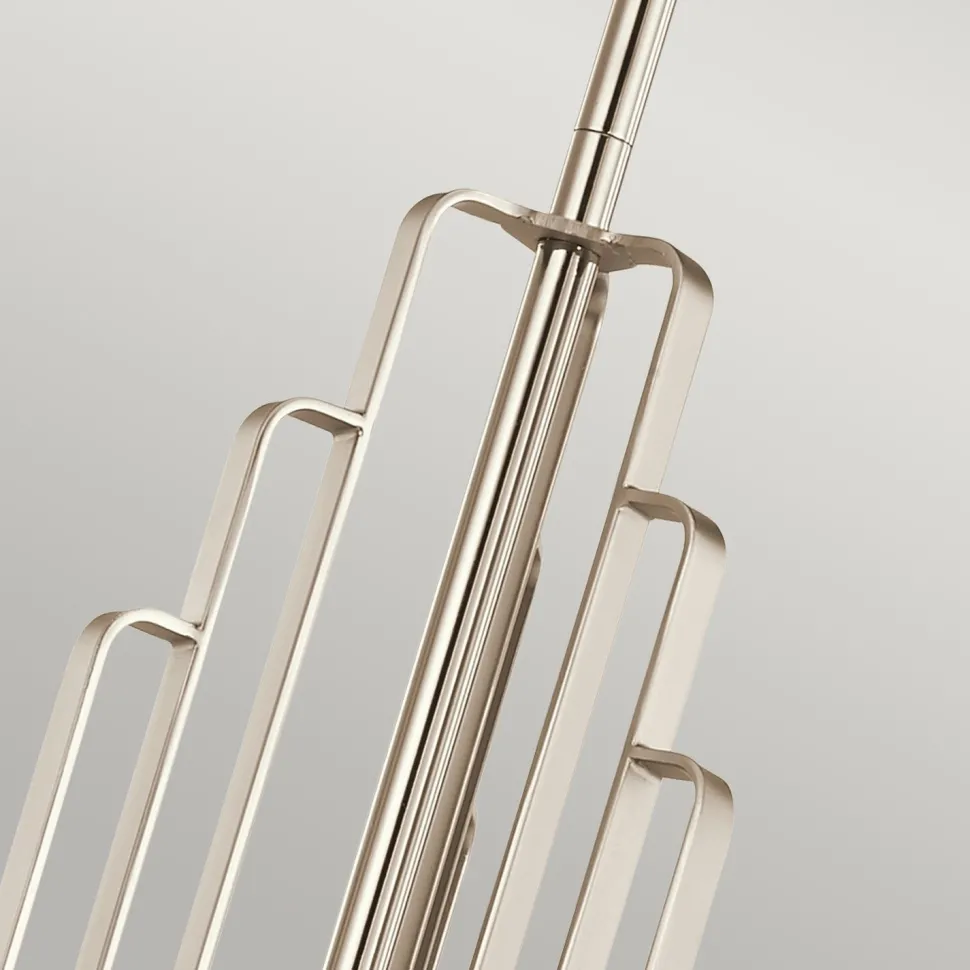 Kronleuchter Art Déco Metall Glas B: 68,6 cm H: max. 169,8 cm