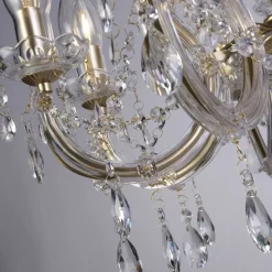 Kronleuchter Außen Metall Glas IP65 8-flammig L:60 cm