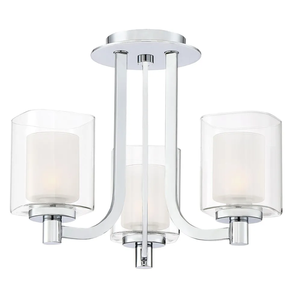 Kronleuchter Badezimmer IP44 Ø 38,4 cm Metall Glas Chrom Weiß