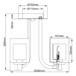 Kronleuchter Badezimmer IP44 Ø 38,4 cm Metall Glas Chrom Weiß