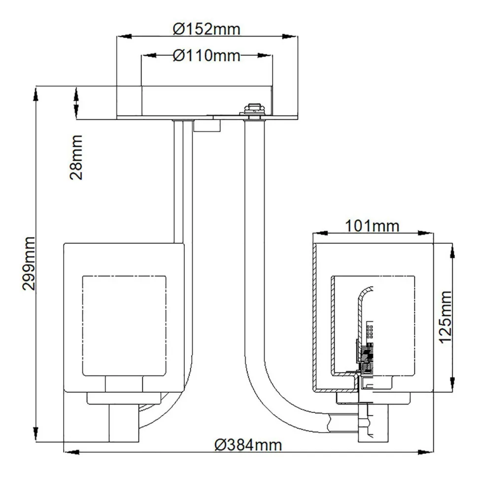 Kronleuchter Badezimmer IP44 Ø 38,4 cm Metall Glas Chrom Weiß