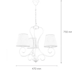 Kronleuchter Beige Landhaus Stoff Esstisch Lampe