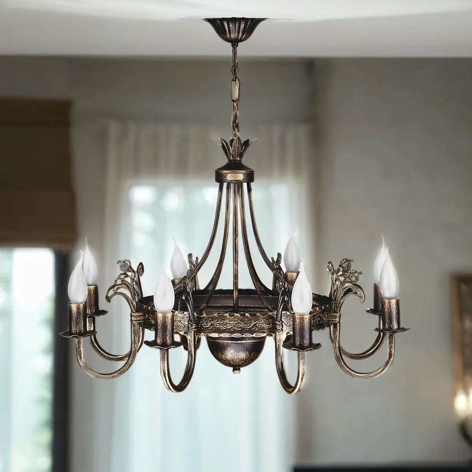 Kronleuchter BELRAND Shabby Braun Ø67cm Esszimmer