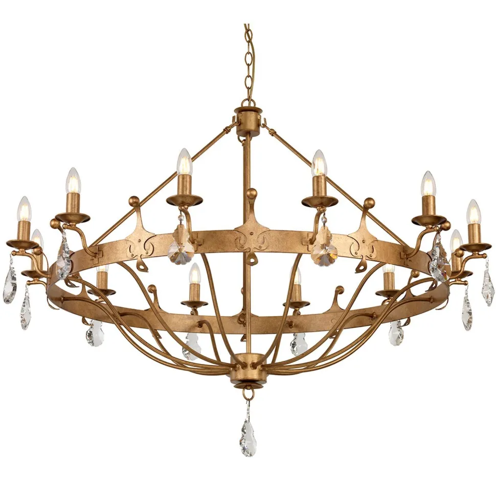 Kronleuchter CAMELOT 10 Gold Ø116cm kürzbar Lampe