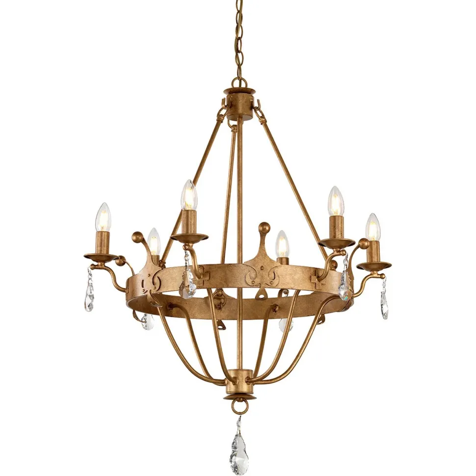 Kronleuchter CAMELOT 10 Gold Ø71cm kürzbar Lampe