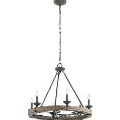 Kronleuchter CAMELOT 8 Holz Zink Ø72cm Lampe