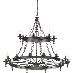 Kronleuchter CAMELOT 9 Schwarz 18xE14 Ø122cm Lampe