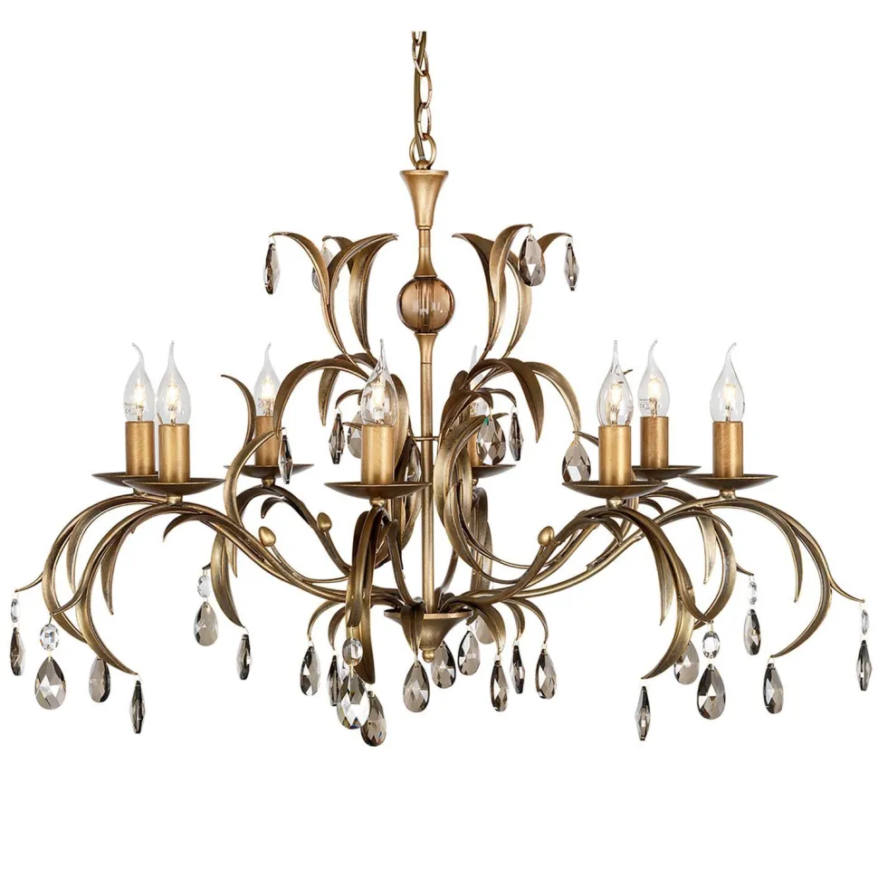 Kronleuchter CANDELA 10 Bronze 8xE14 kürzbar Lampe