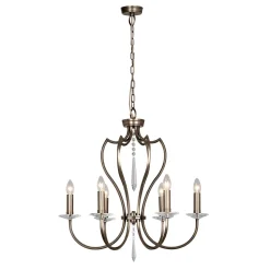 Kronleuchter CANDELA 12 Echt-Messing Bronze Lampe