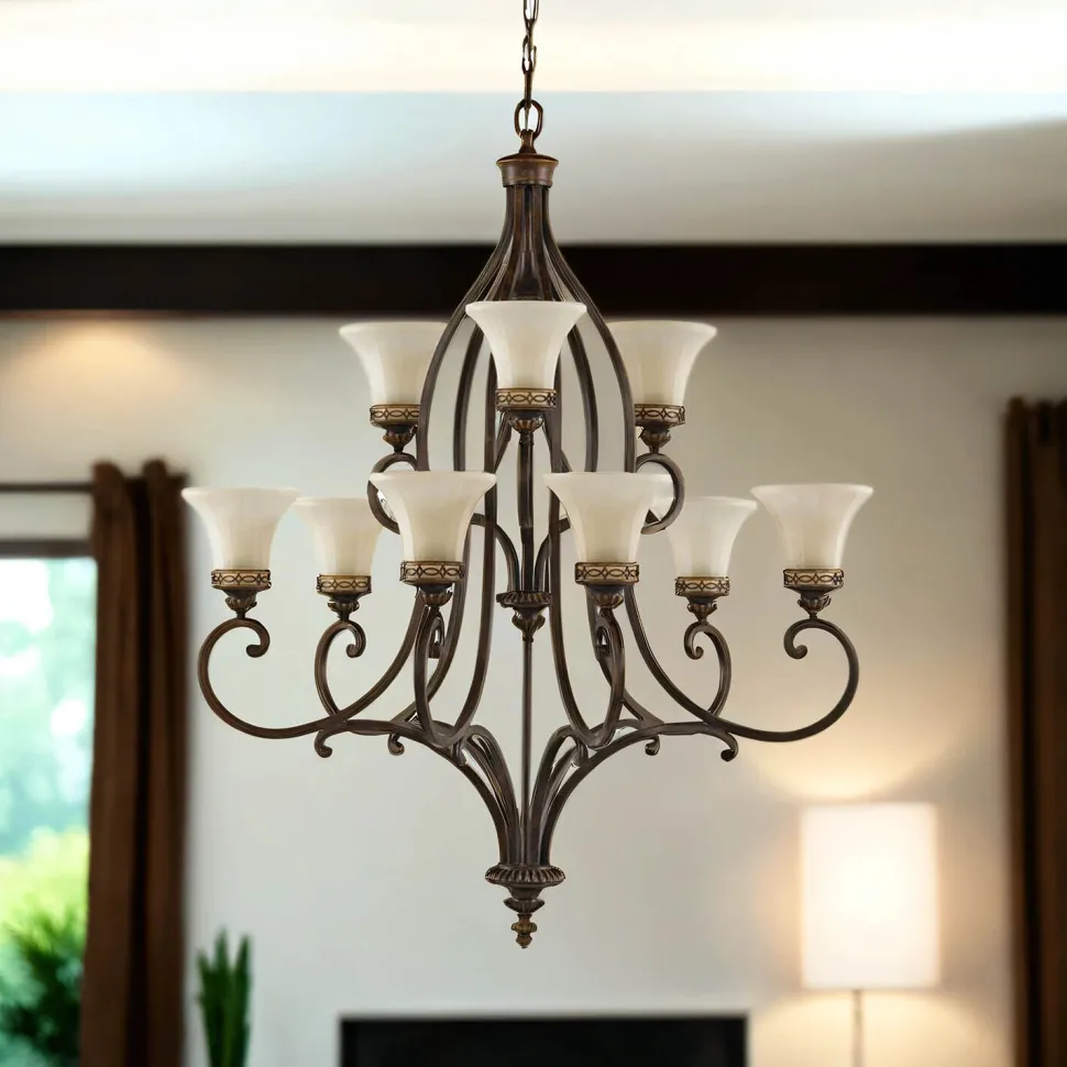 Kronleuchter Ø95cm Landhaus Lampe 9-flmg ANABELL 1