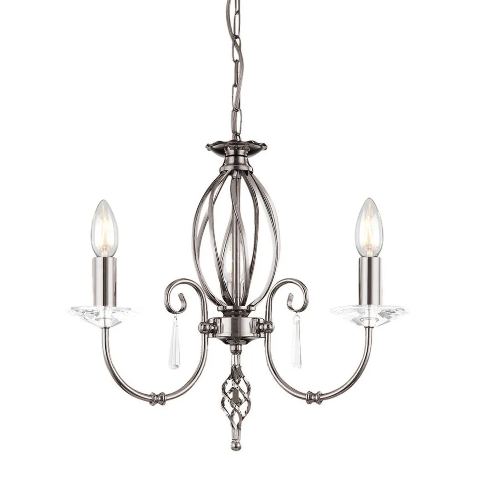 Kronleuchter für Wohnzimmer Esstisch in Nickel Metall