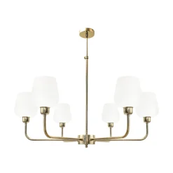 Kronleuchter Glas Messing Ø 81 cm 6x E27 verstellbar