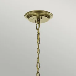 Kronleuchter Glas Metall in Messing Klar Jugendstil