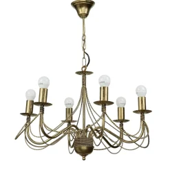 Kronleuchter Gold Metall Rustikal 6-flammig E14