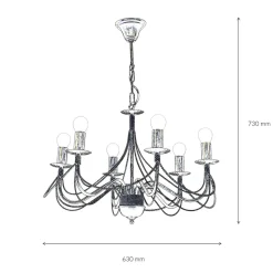 Kronleuchter Gold Metall Rustikal 6-flammig E14