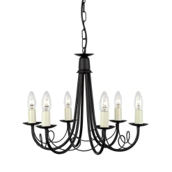 Kronleuchter GOTICA 5 Schwarz kürzbar 6-flmg Lampe