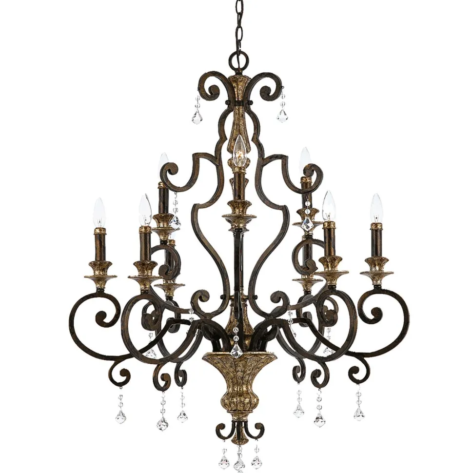 Kronleuchter GOTICA 4 9xE14 kürzbar Rustikal Lampe