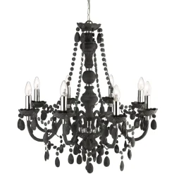 Kronleuchter Grau Ø 74 cm Glas Kristall 8x E14