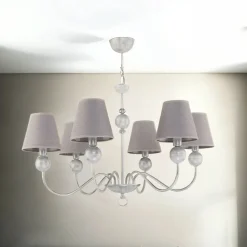 Kronleuchter Grau Weiß Ø74cm ANTEXIA Esstisch Lampe